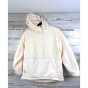 Fabletics Women’s XS Cream Lotta Teddy Half-Zip Fleece Lined Hoodie Jacket